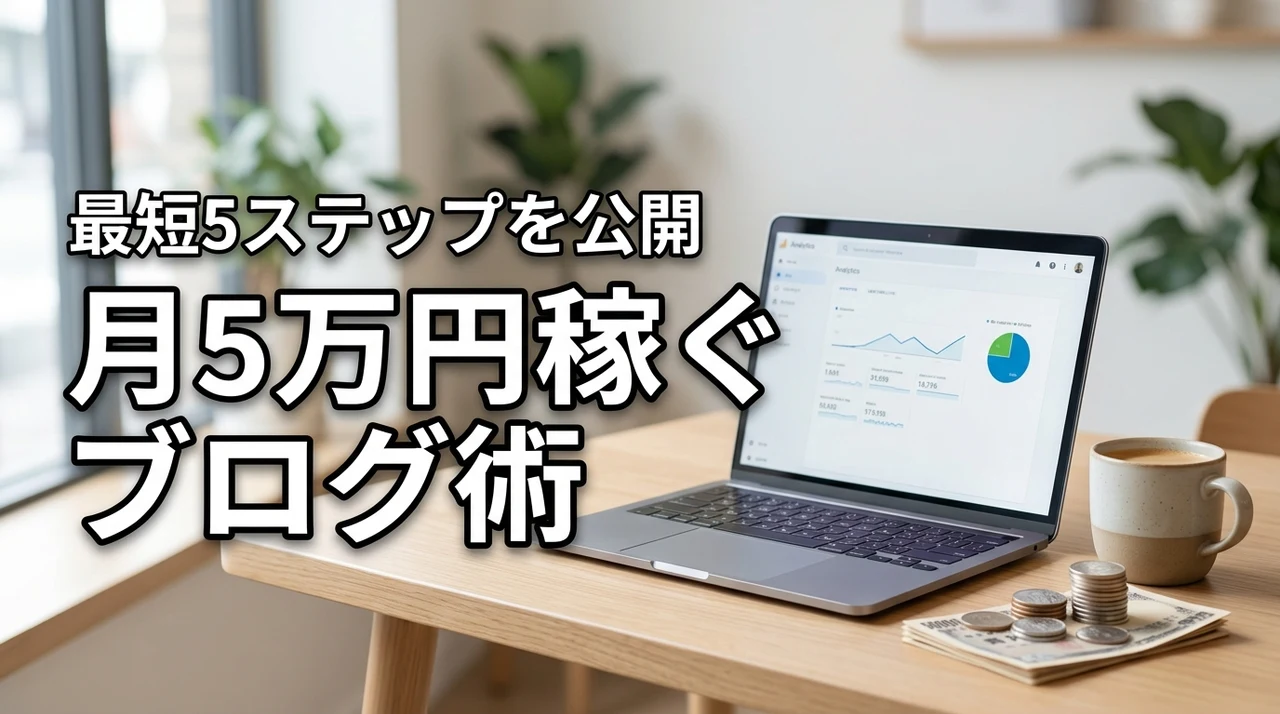 ブログで月5万円を稼ぐには?最短で収益化できる5つのステップを公開